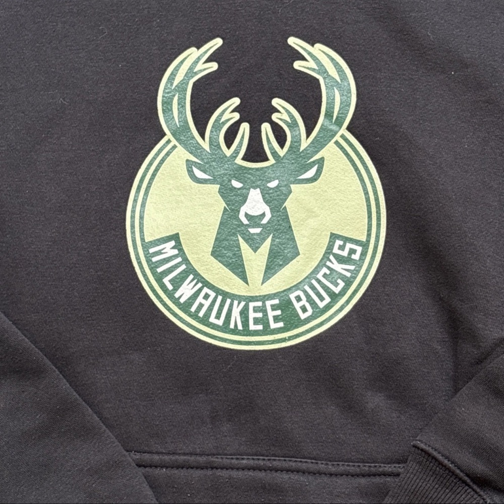NBA Milwaukee Bucks Youth Boys Green Logo Sweatshirt, Size Large 14-16 - Picture 2 of 11